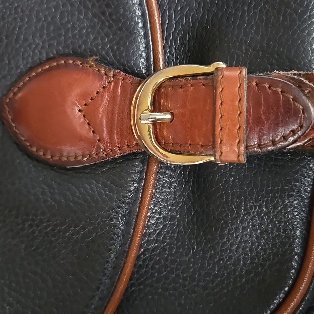 Oasis Black and Brown Leather Detail Bag 9x7x2 app - Picture 5 of 6